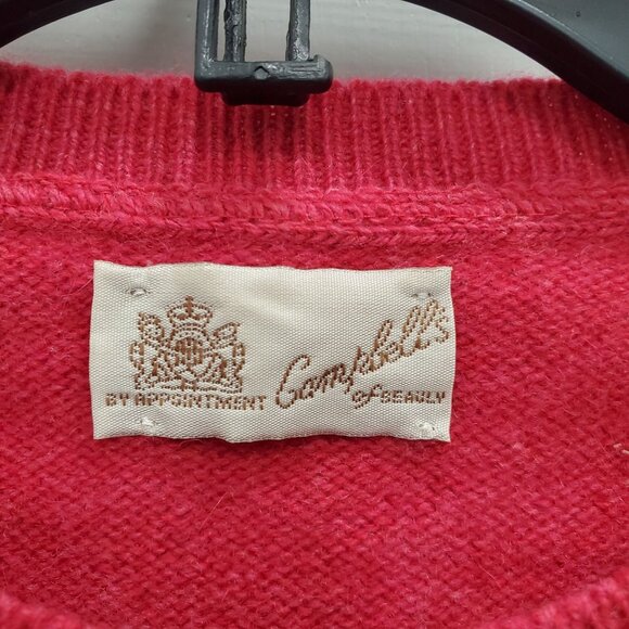 Campbell's of Beauly Men's Vintage Red Wool Angora Sweater Scotland UK‎ 36 / XS - Picture 3 of 7